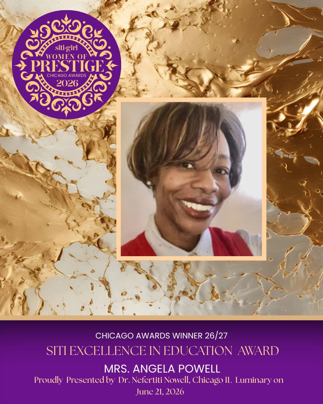 Mrs. Angela Powell - SITI Excellence in Education Award