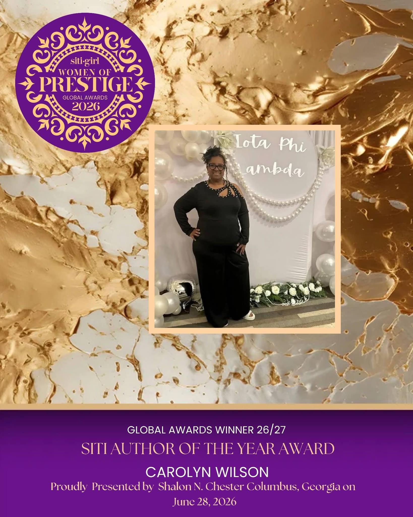 Carolyn Wilson - SITI Author of the Year Award
