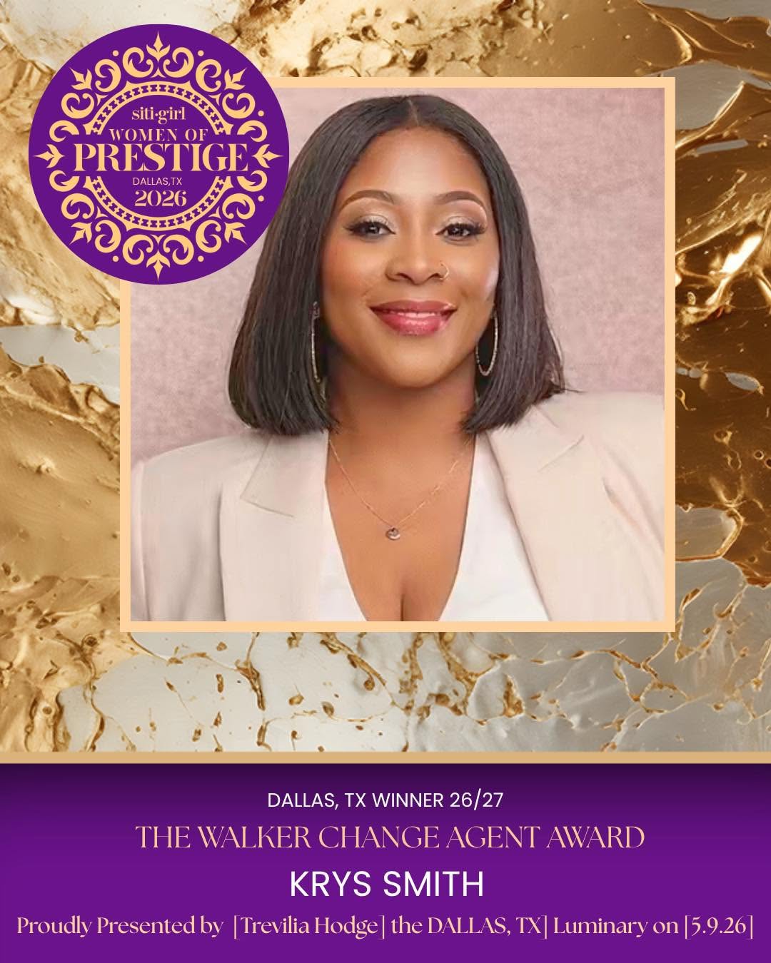 Krys Smith - The Walker Change Agent Award