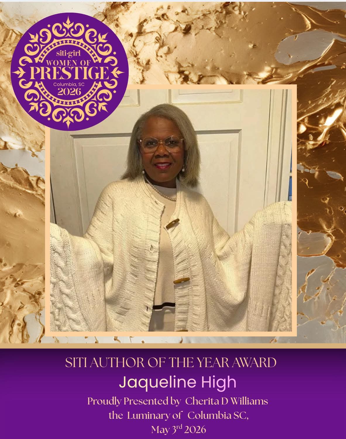 Jacqueline High - SITI Author of the Year Award