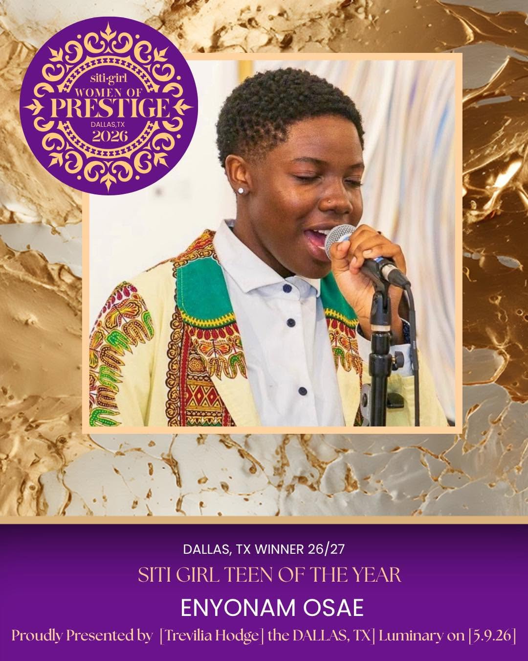 Enyoman Osae - SITI Girl Teen of the Year Award