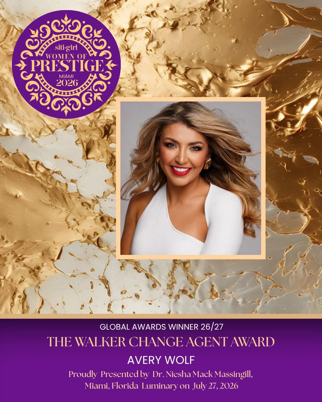 Avery Wolf - The Walker Change Agent Award