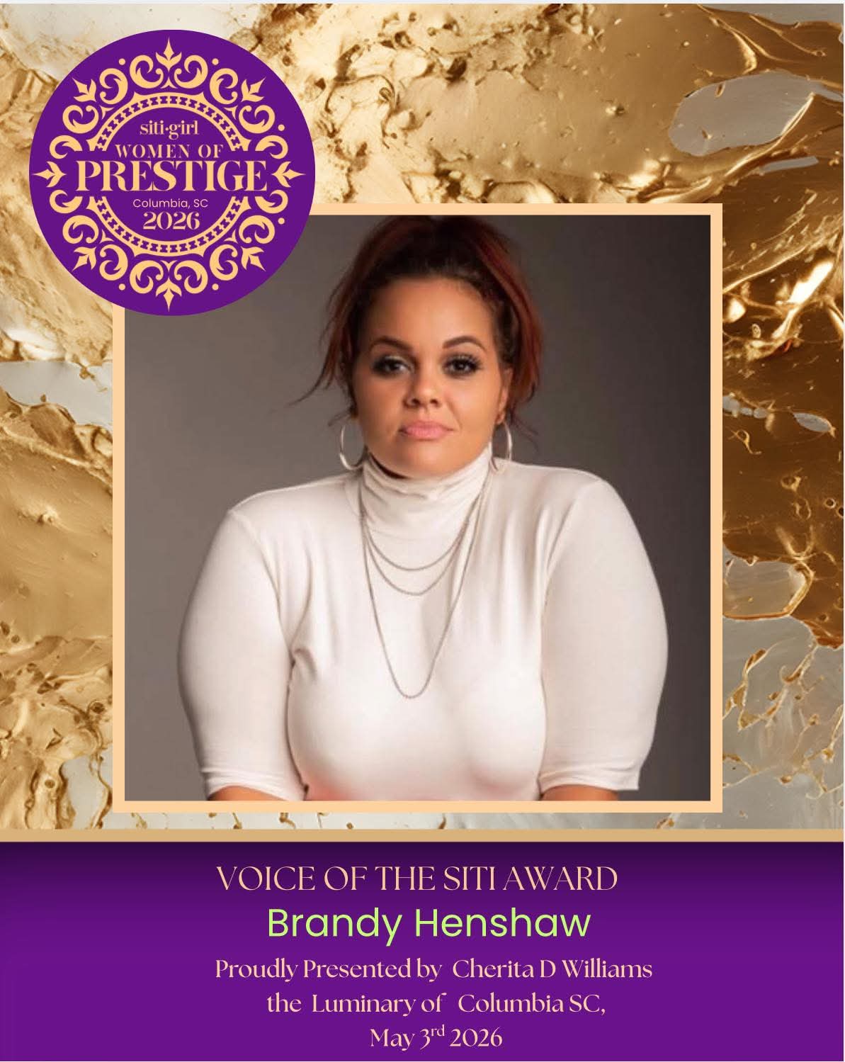 Brandy Henshaw - Voice of the SITI Award