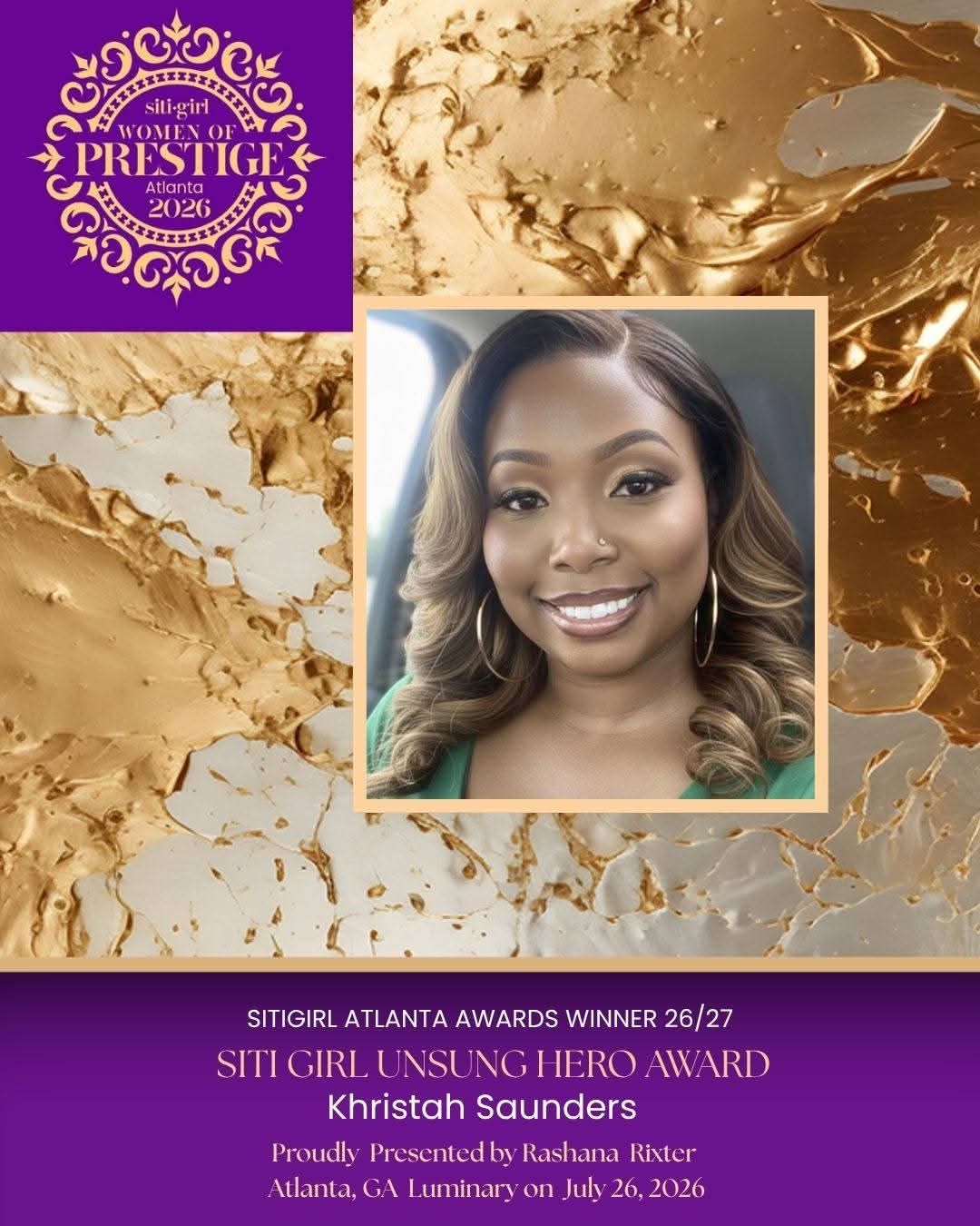 Khristah Saunders - The Unsung Hero Award