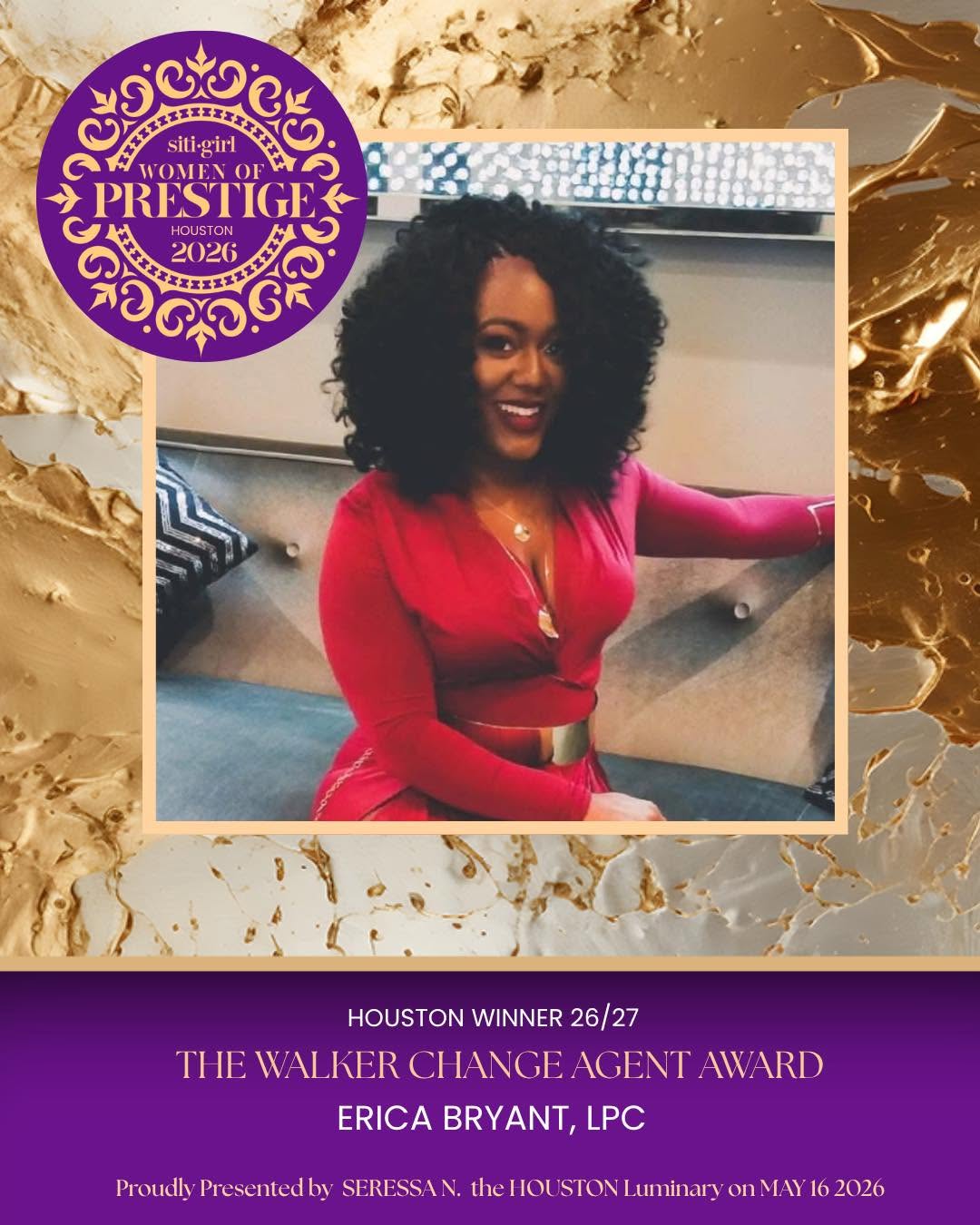 Erica Bryant, LPC - The Walker Change Agent Award