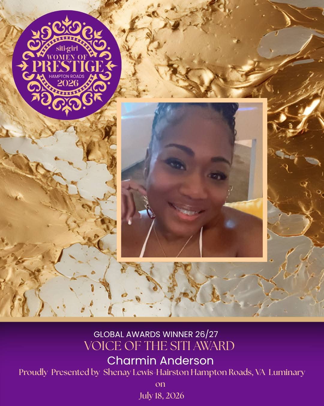 Charmin Anderson - Voice of the SITI Award