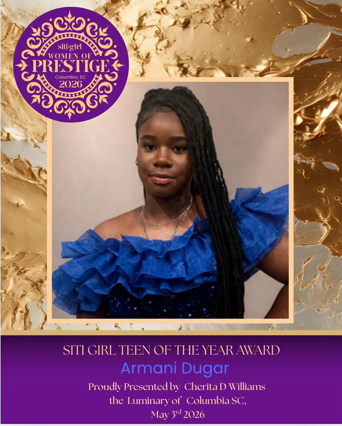Amani Dugar - SITI Girl Teen of the Year Award
