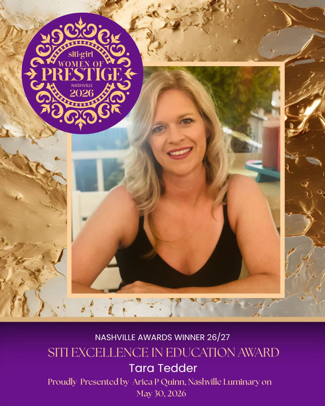 Tara Tedder - SITI Excellence in Education Award