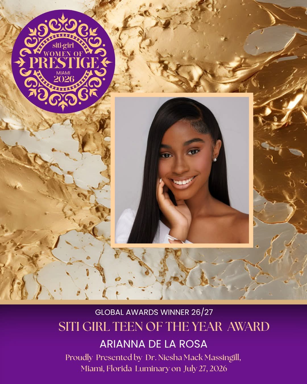 Arianna De La Rosa - SITI Girl Teen of the Year Award