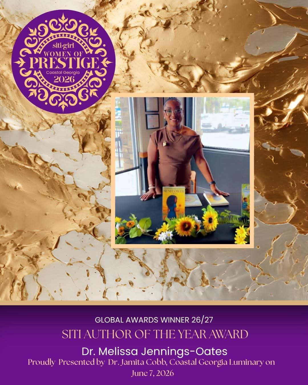 Dr. Melissa Jennings-Oates - SITI Author of the Year Award
