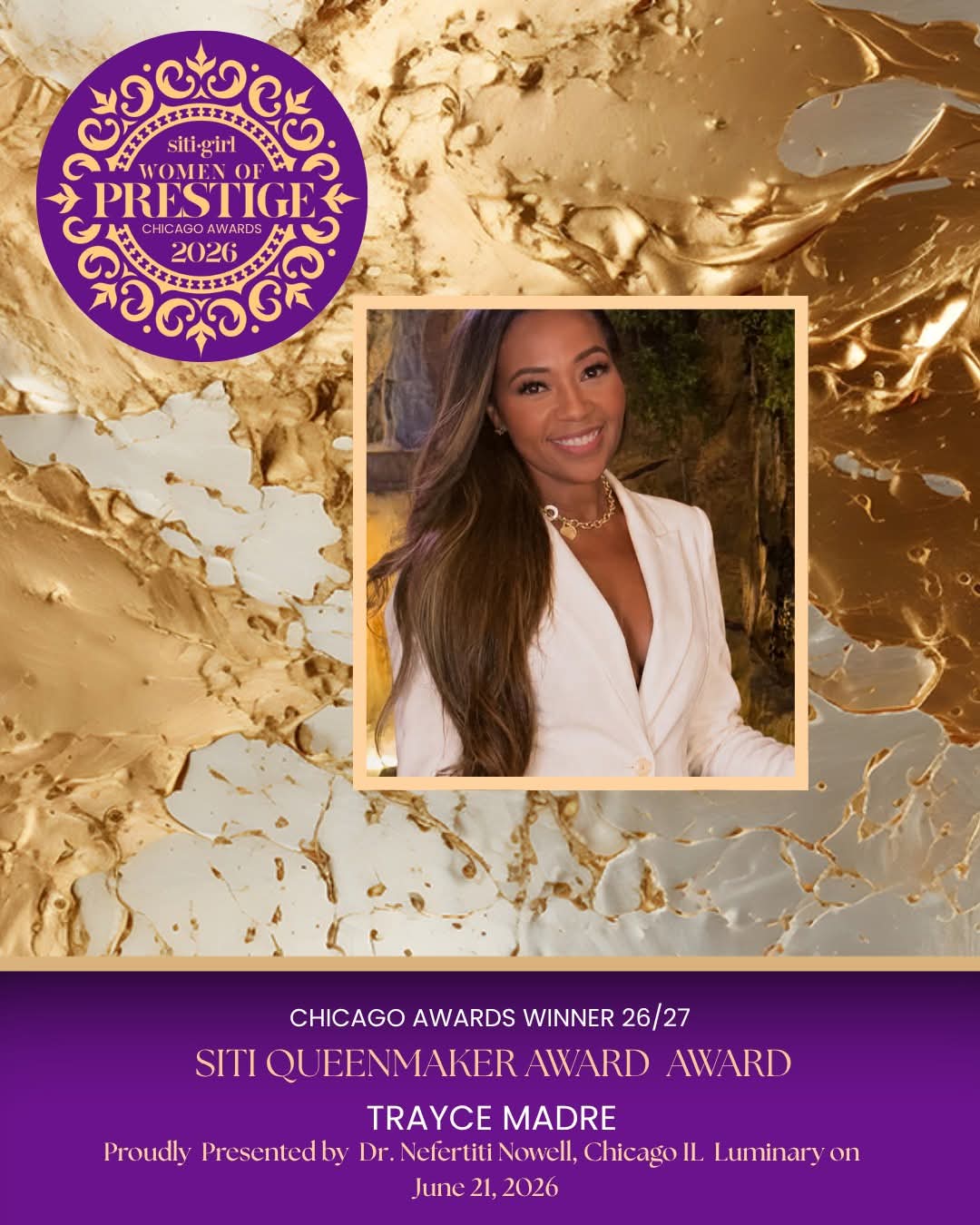 Trayce Madre - The Queenmaker Award