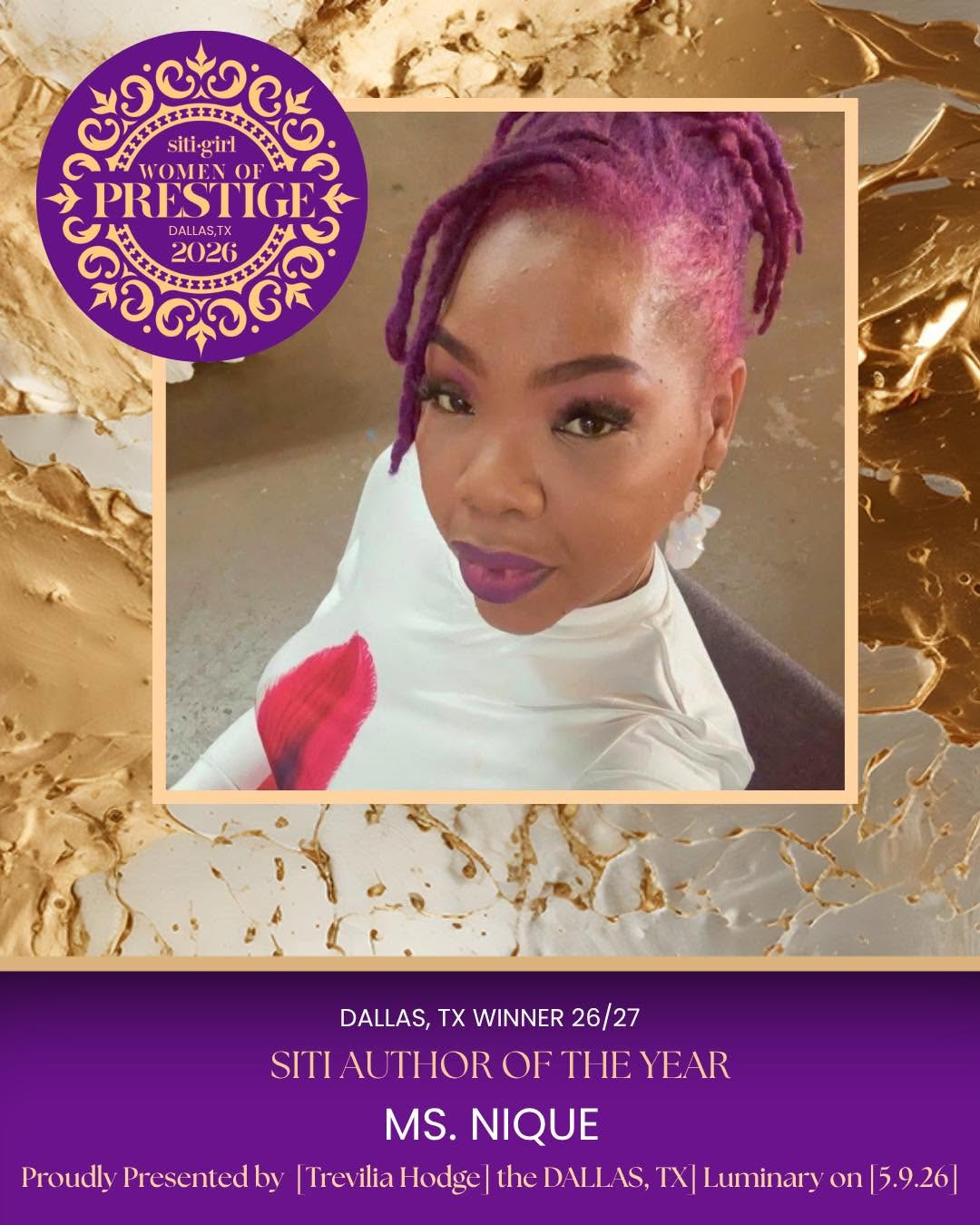 Ms. Nique - SITI Author of the Year Award