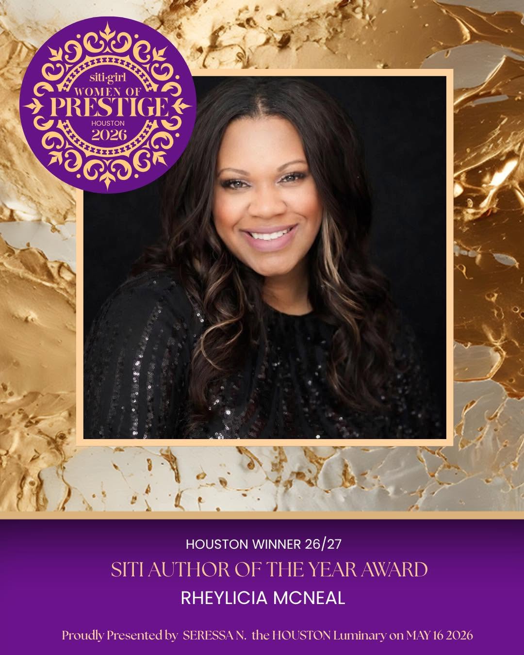 Rheylicia McNeal - SITI Author of the Year Award