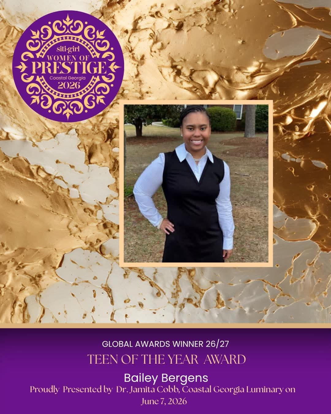 Bailey Bergens - SITI Girl Teen of the Year Award