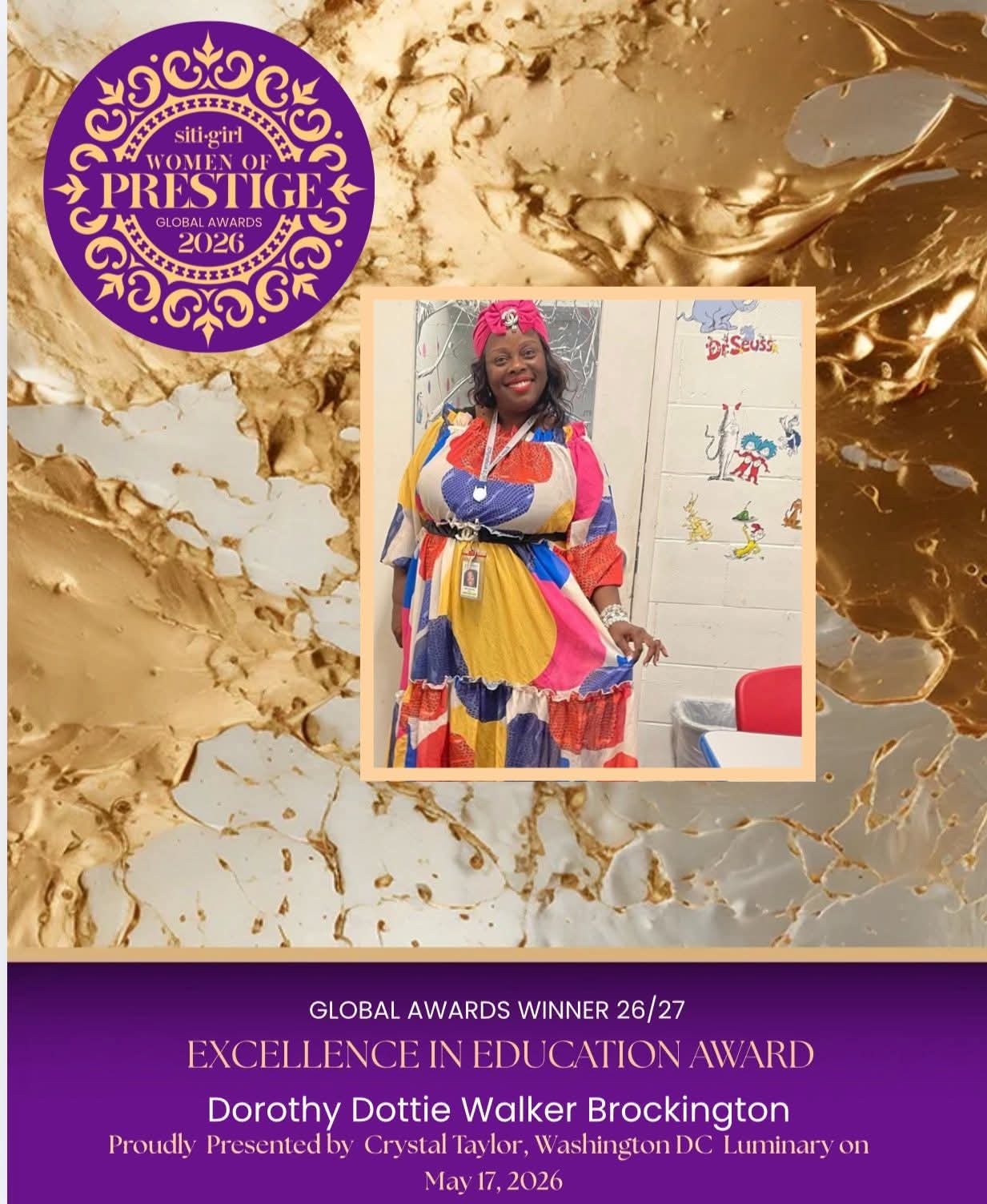 Dorothy Dottie Walker Brockington - SITI Excellence in Education Award