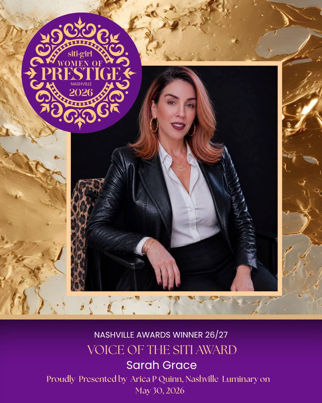 Sarah Grace - Voice of the SITI Award