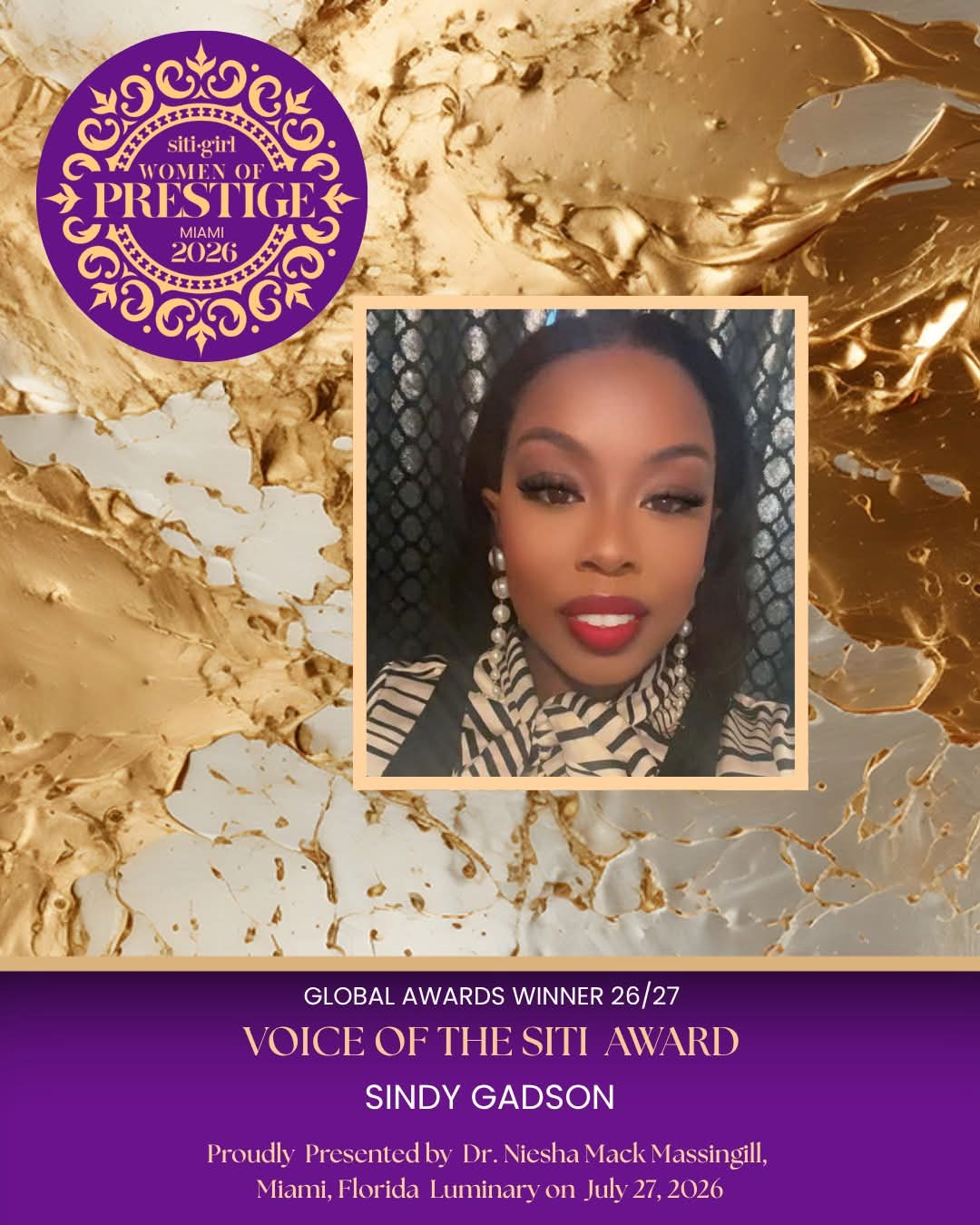 Sindy Gadson - Voice of the SITI Award