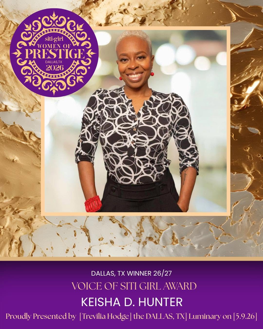 Keisha D. Hunter - Voice of the SITI Award