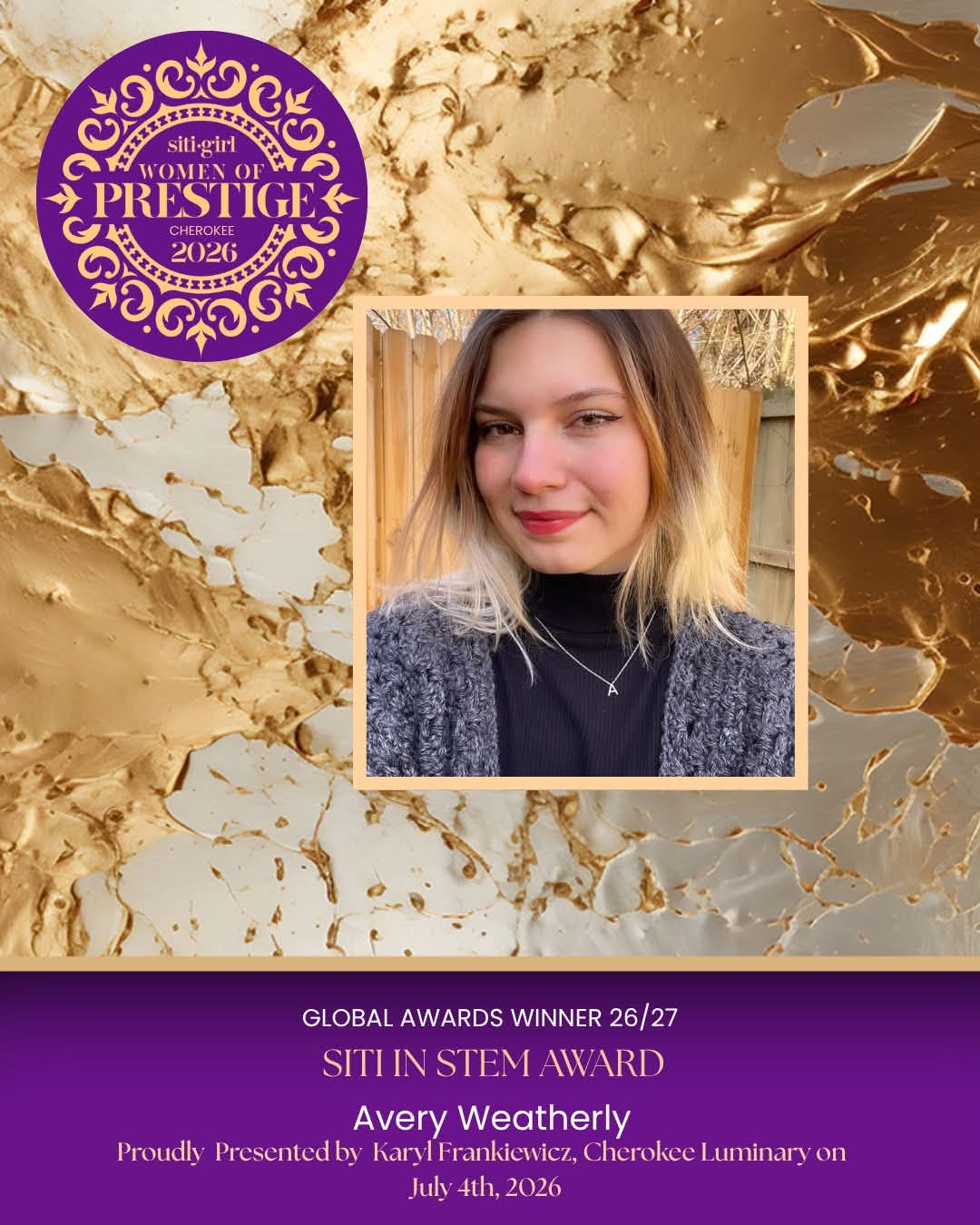 Avery Weatherly - SITI in STEM Award