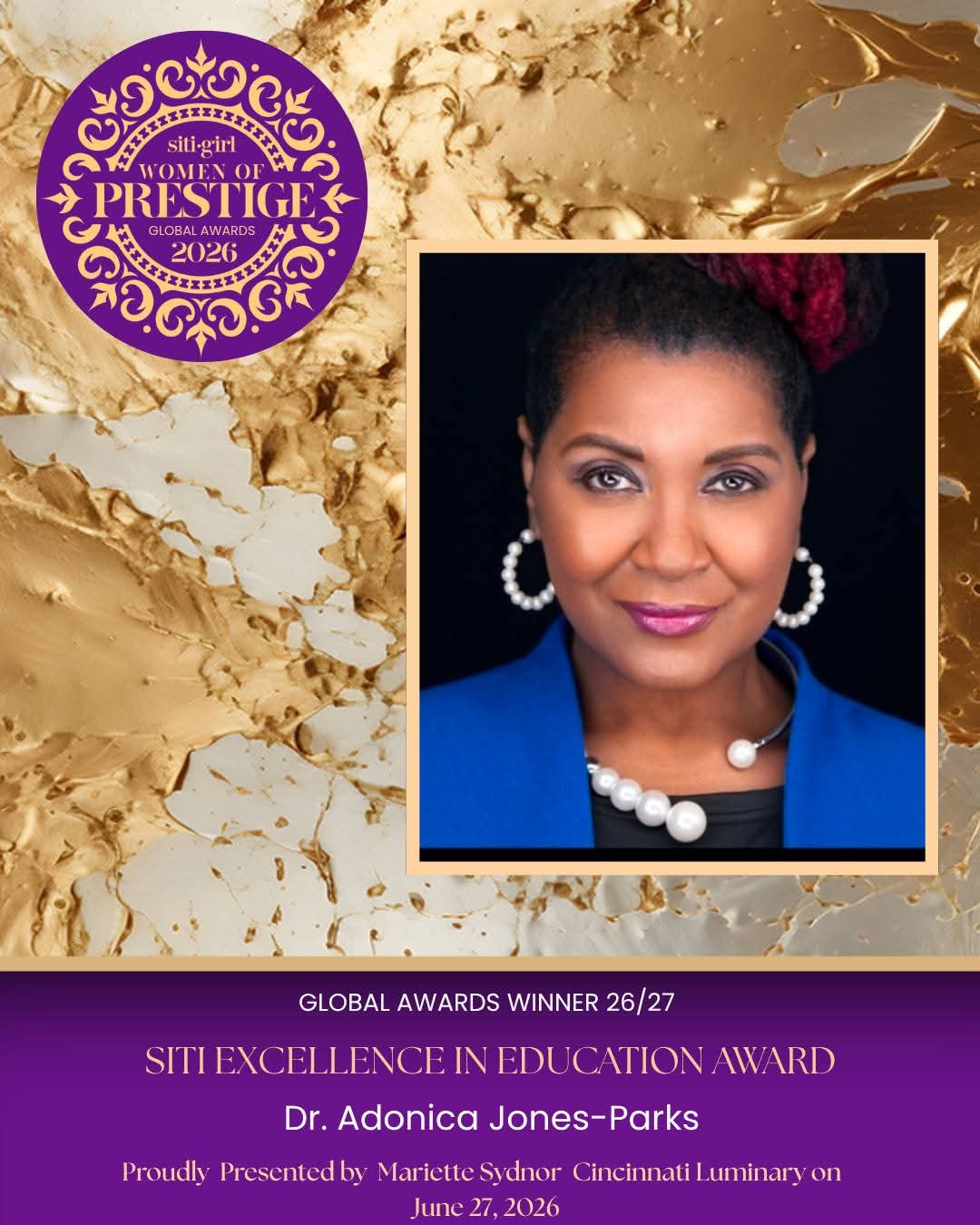 Dr. Adonica Jones-Parks - SITI Excellence in Education Award