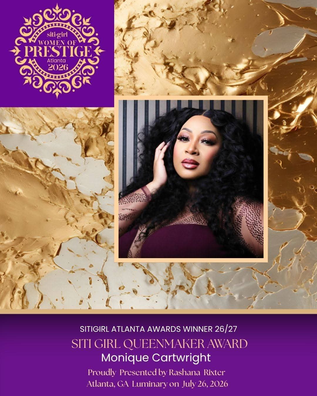 Monique Cartwright - The Queenmaker Award