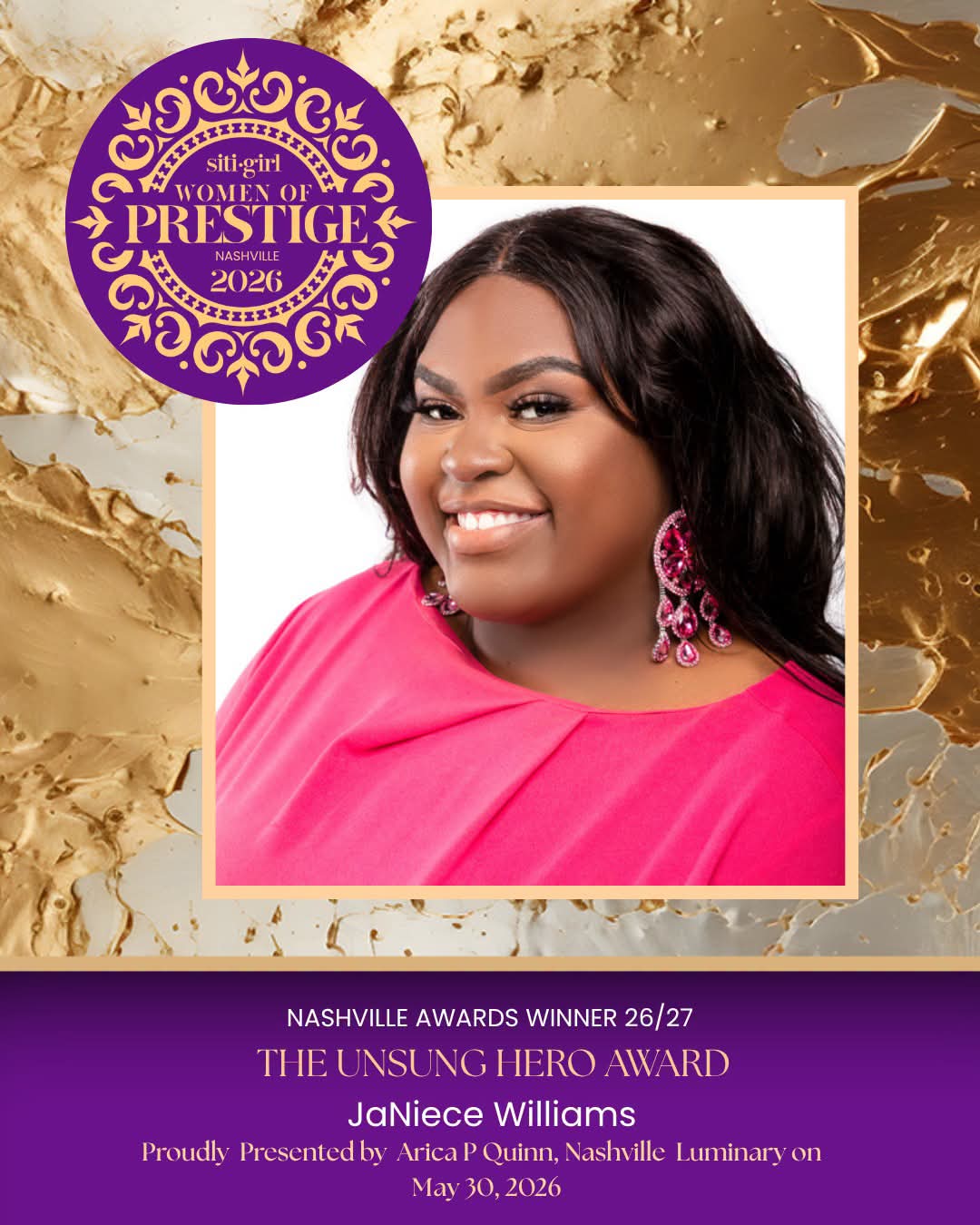 JaNiece Williams - The Unsung Hero Award