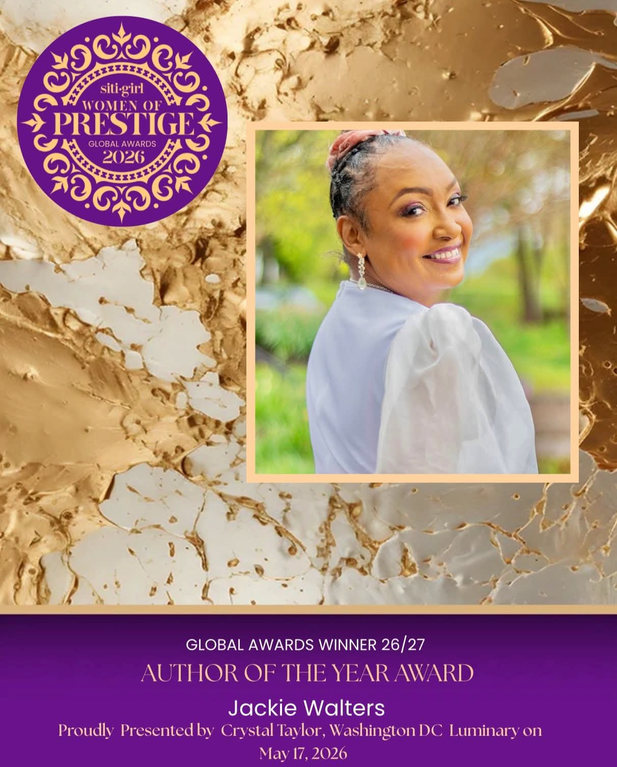 Jackie Walters - SITI Author of the Year Award