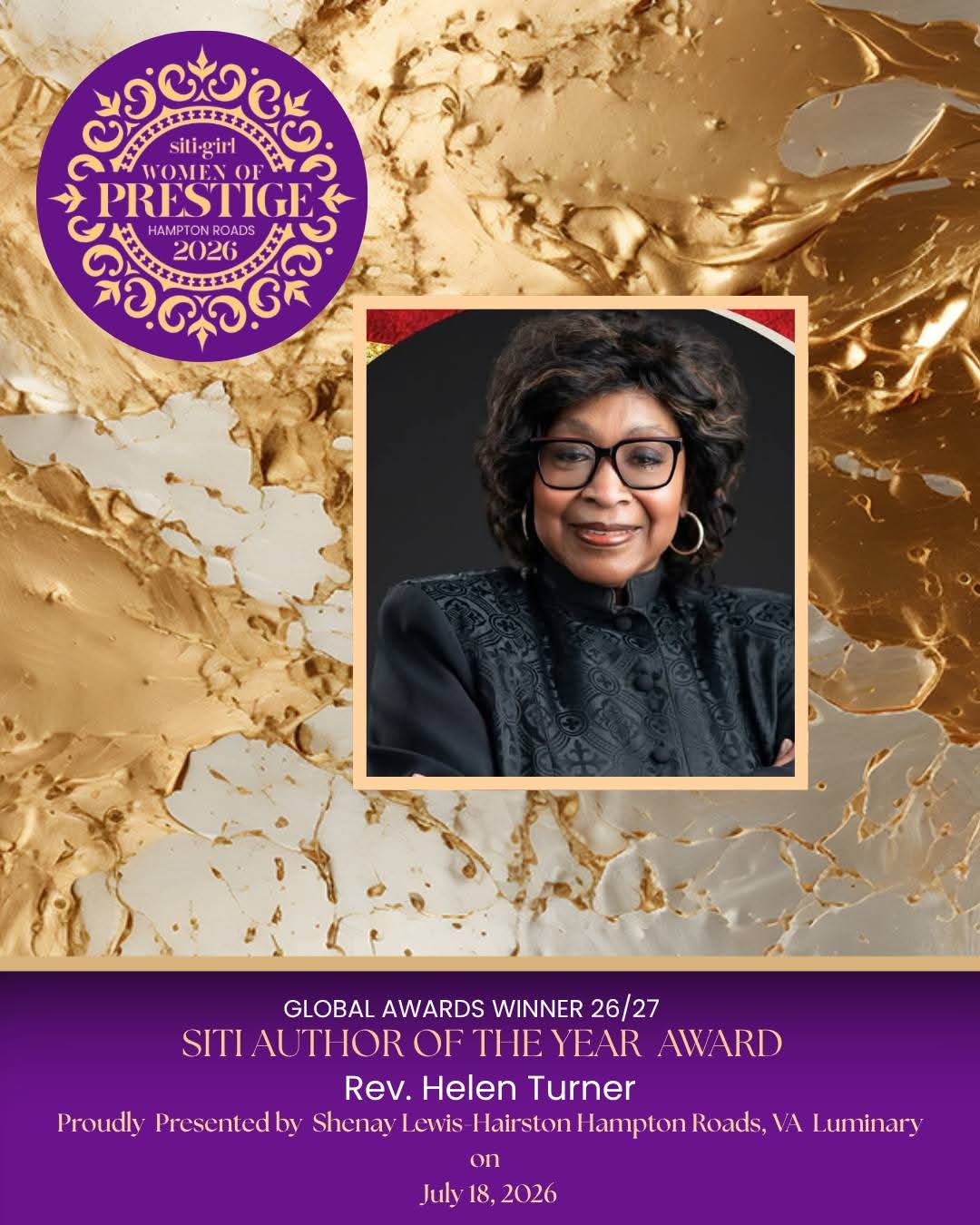 Rev. Helen Turner - SITI Author of the Year Award