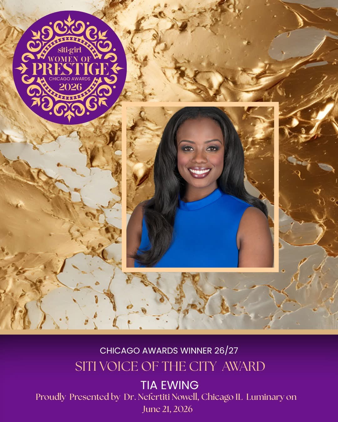 Tia Ewing - Voice of the SITI Award